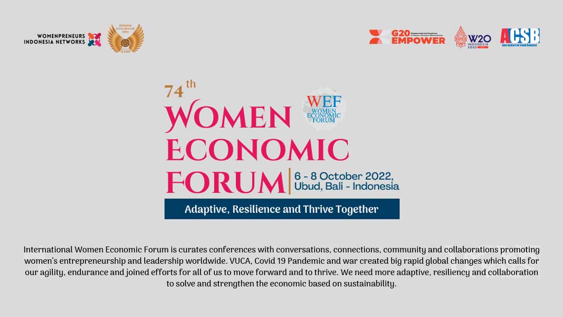 Bali To Host The 74th Women Economic Forum From 6th To 8th Of October ...